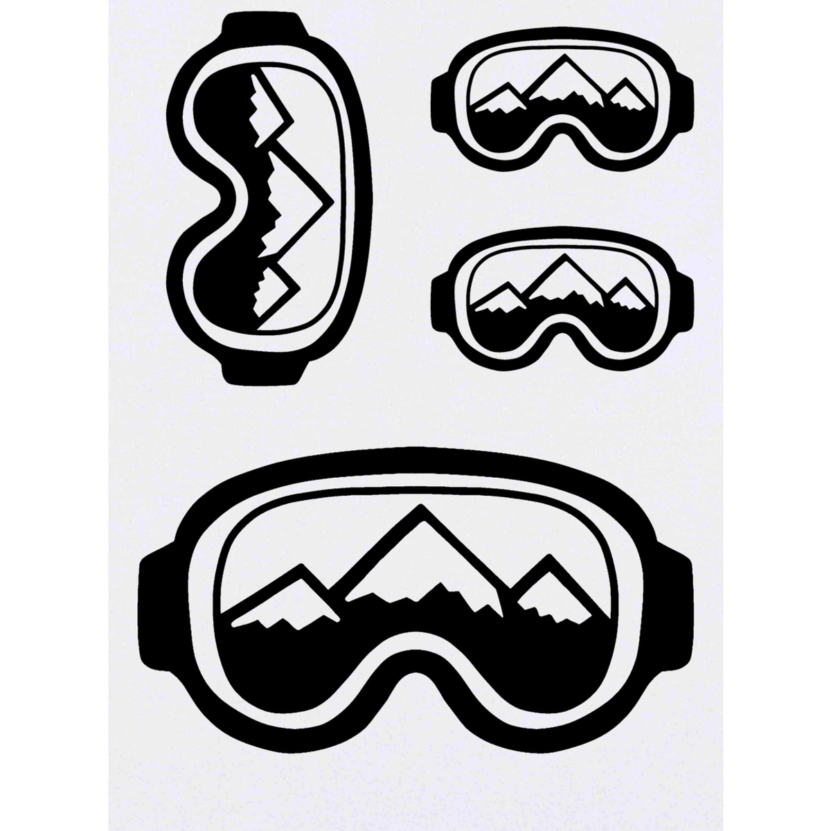 'Ski Goggles' Temporary Tattoos -  Water Resistant, Skin-Safe, Non-Toxic Transfers (TO019929)