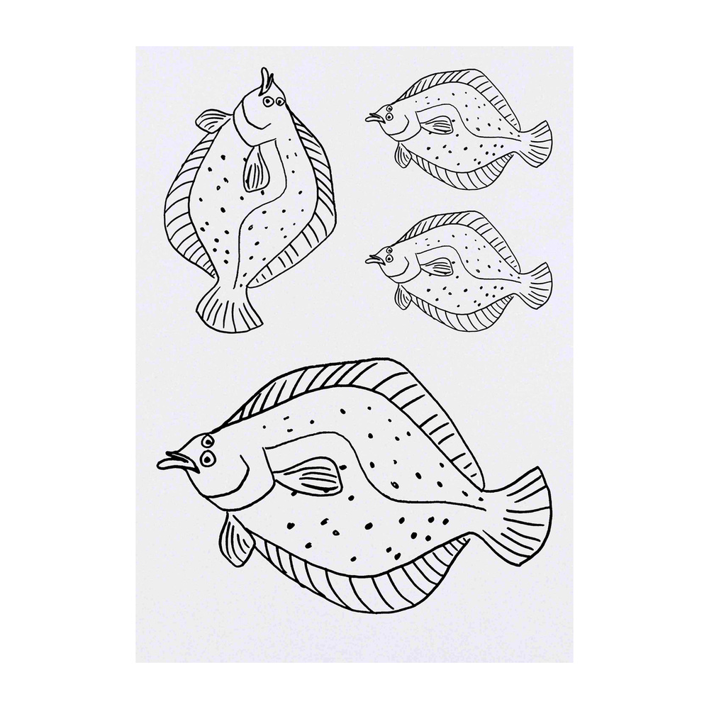 4 x 'Flounder Fish' Temporary Tattoos (TO00012921)