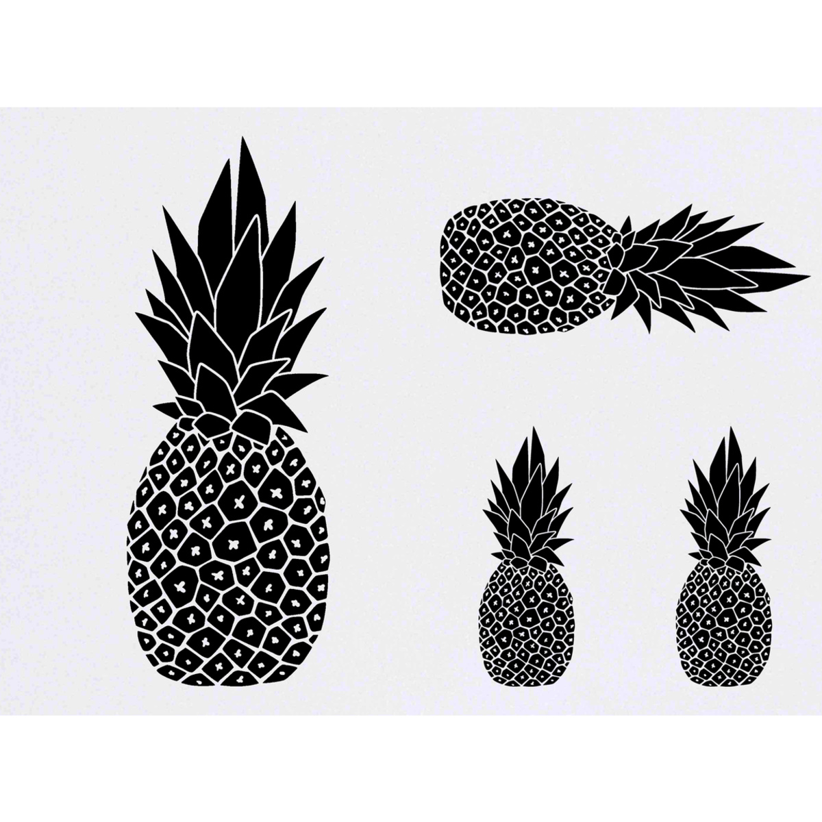 'Silhouetted Pineapple' Temporary Tattoo Transfers - Water Resistant Skin Safe Designs for Parties, Costumes and Gifts (TO020418)