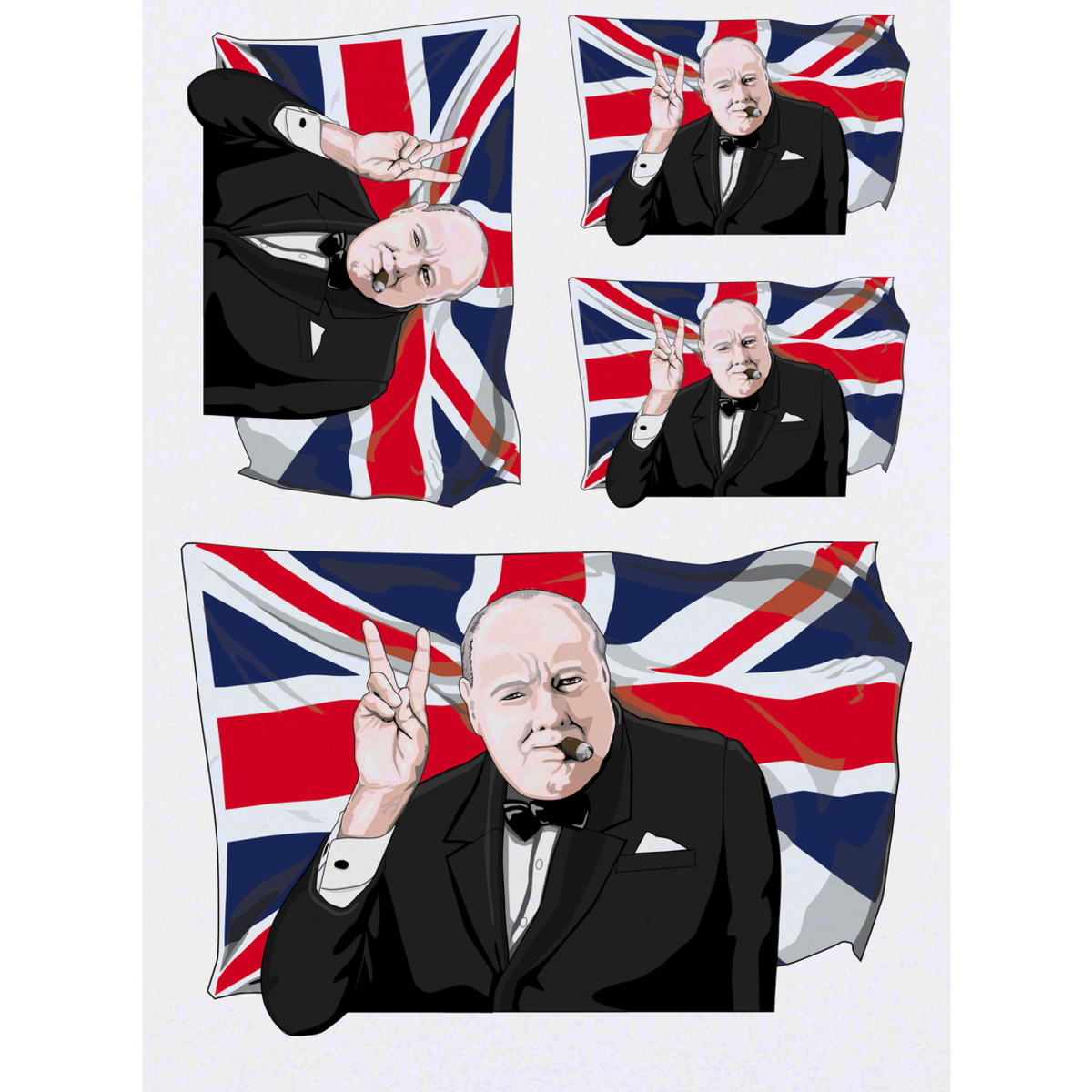 'Winston Churchill' Temporary Tattoos -  Water Resistant, Skin-Safe, Non-Toxic Transfers (TO020455)