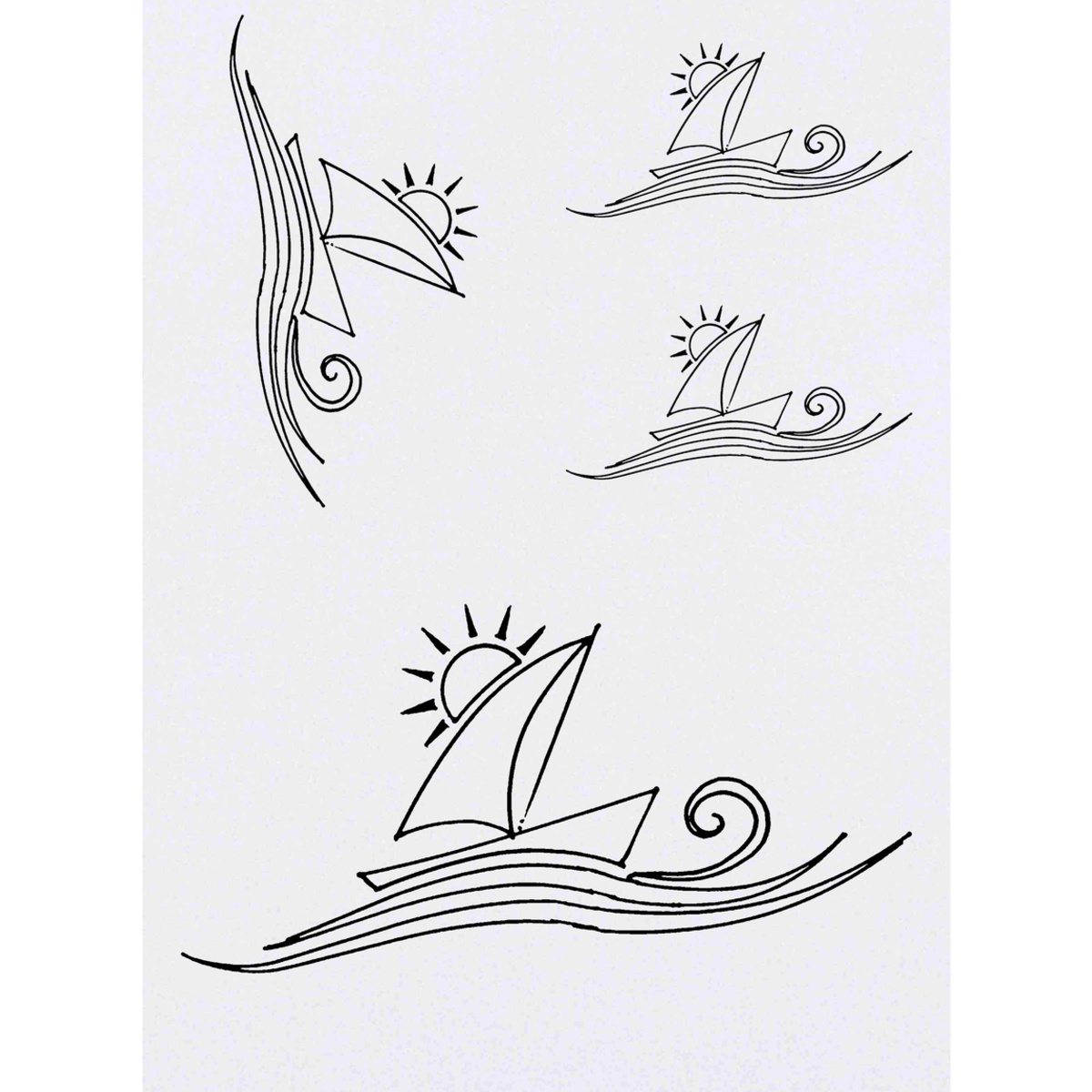 'Sailing Boat' Temporary Tattoos -  Water Resistant, Skin-Safe, Non-Toxic Transfers (TO020585)