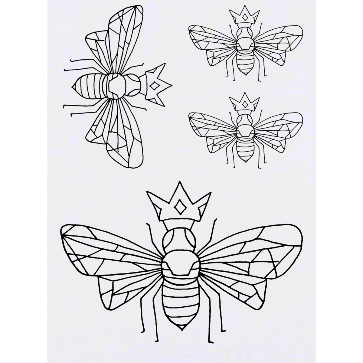'Queen Bee' Temporary Tattoos -  Water Resistant, Skin-Safe, Non-Toxic Transfers (TO020832)