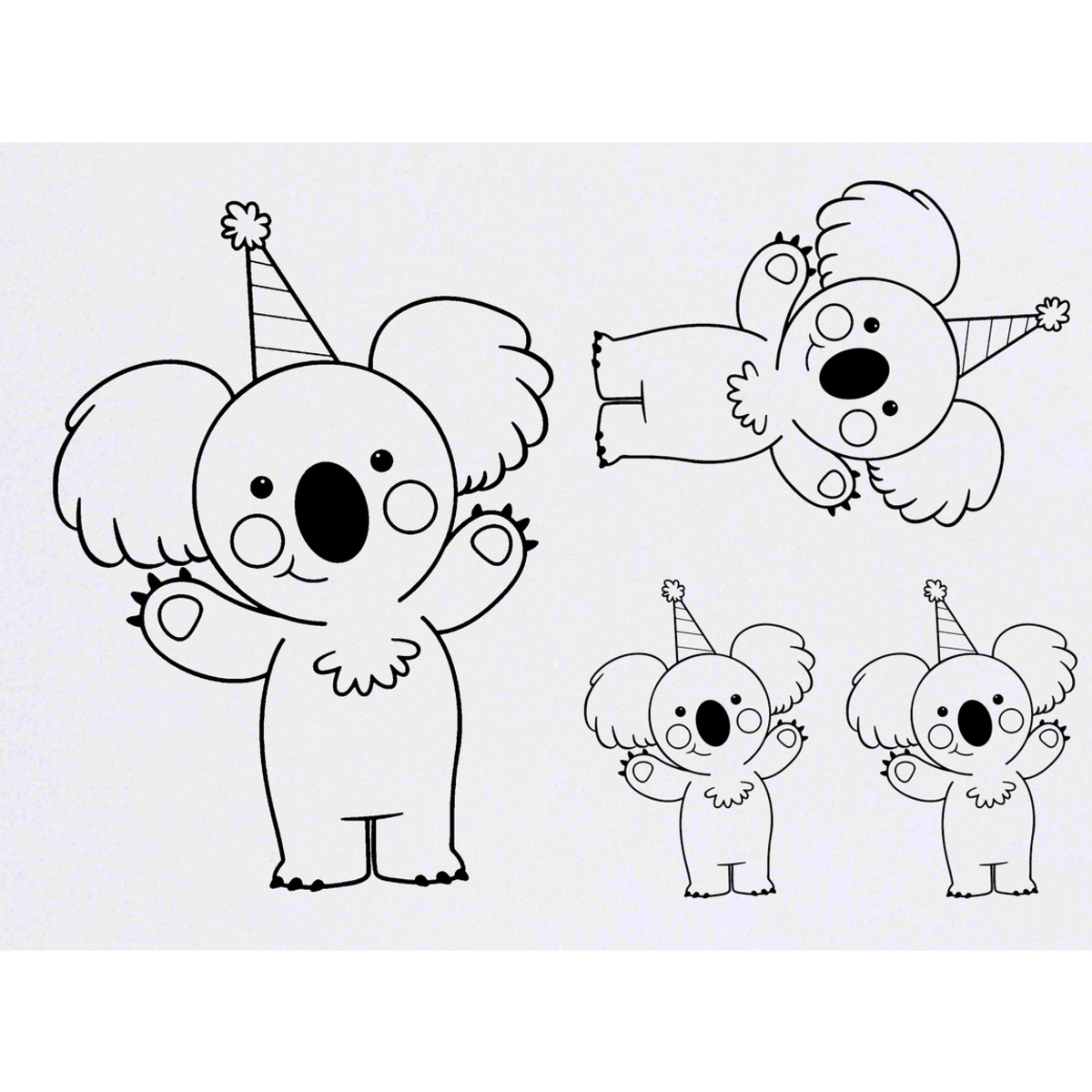 'Party Koala' Temporary Tattoos -  Water Resistant, Skin-Safe, Non-Toxic Transfers (TO021229)