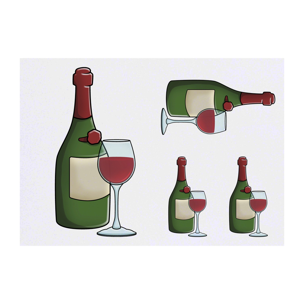 'Red Wine' Temporary Tattoos - Water Resistant, Skin-Safe, Non-Toxic Transfers (TO023014)