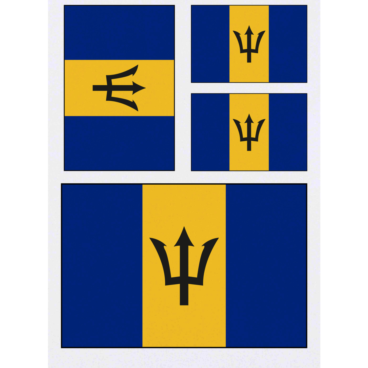 'Barbados Flag' Temporary Tattoos -  Water Resistant, Skin-Safe, Non-Toxic Transfers (TO023042)