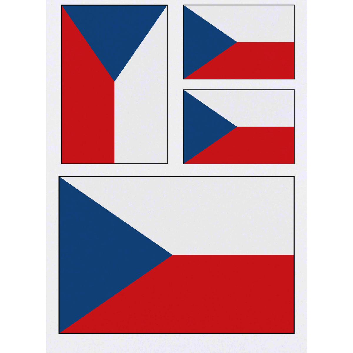 'Czech Republic Flag' Temporary Tattoos -  Water Resistant, Skin-Safe, Non-Toxic Transfers (TO023078)