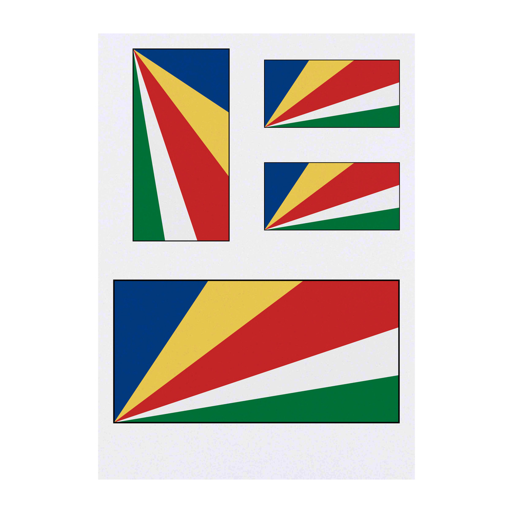 'The Seychelles Flag' Temporary Tattoos - Water Resistant, Skin-Safe, Non-Toxic Transfers (TO023129)