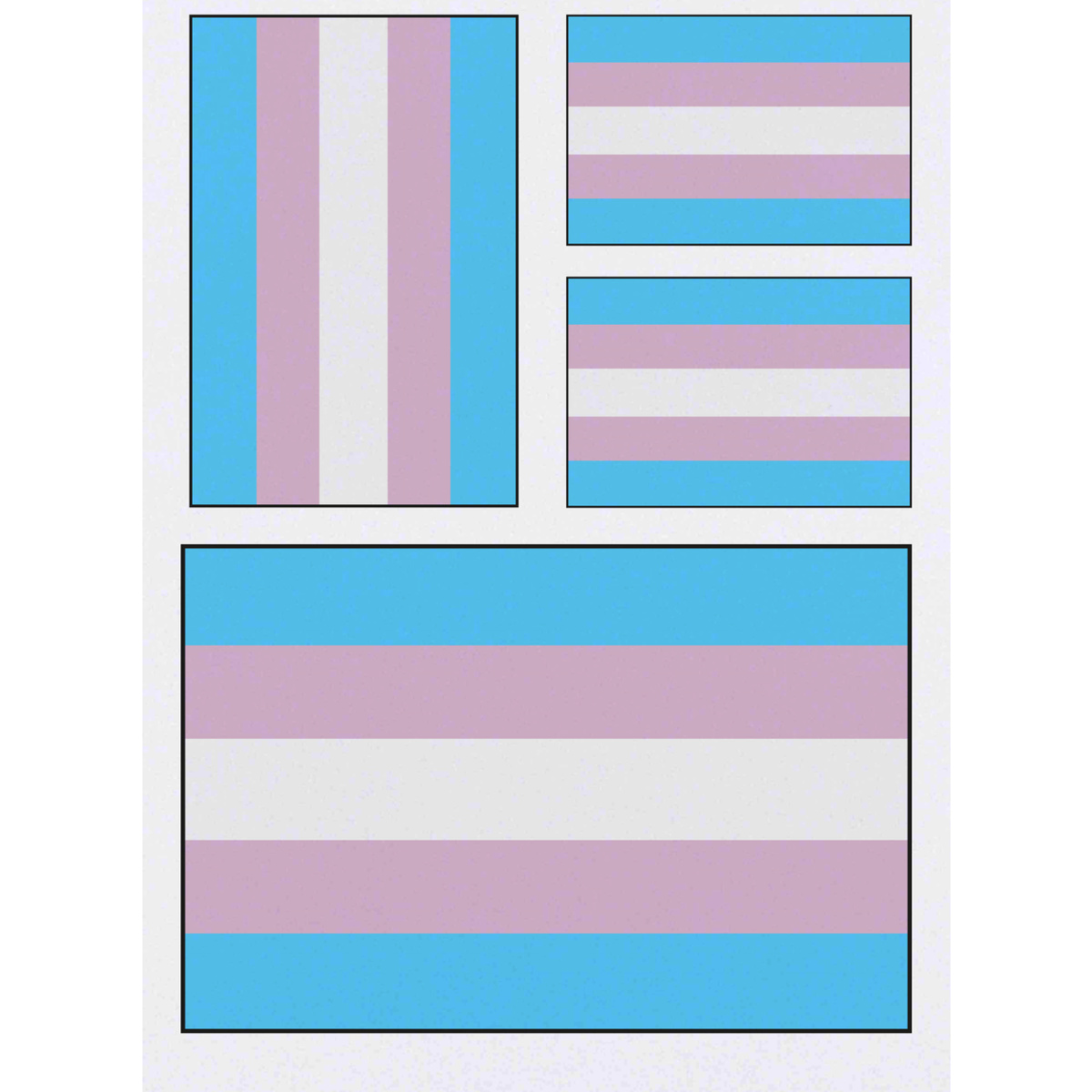 'Transgender Pride Flag' Temporary Tattoos -  Water Resistant, Skin-Safe, Non-Toxic Transfers (TO023546)