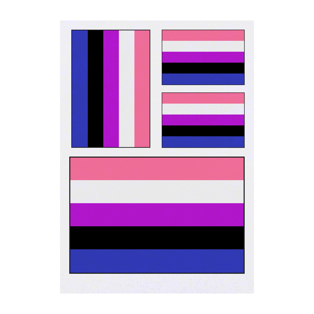 'Genderfluid Pride Flag' Temporary Tattoos - Water Resistant, Skin-Safe, Non-Toxic Transfers (TO023549)