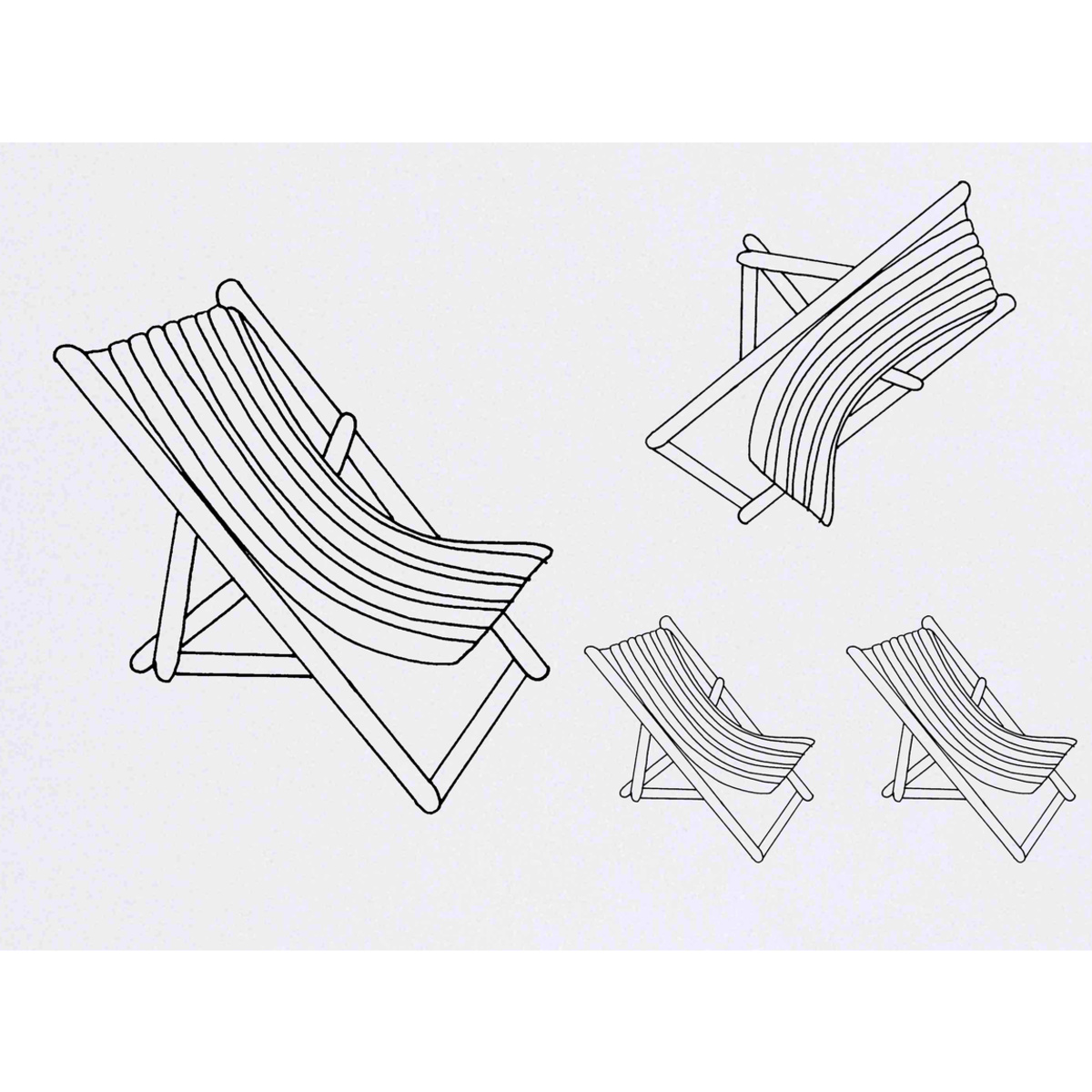 'Deck Chair' Temporary Tattoos -  Water Resistant, Skin-Safe, Non-Toxic Transfers (TO023821)