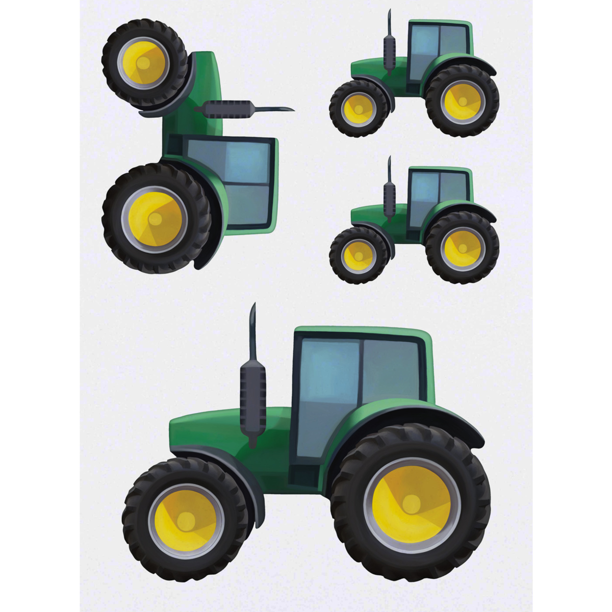 4 x 'Tractor' Temporary Tattoos - Powerful Farming Machinery Field Vehicle - Water Resistant, Skin-Safe, Non-Toxic Transfers, Mixed Sizes (TO00015027)