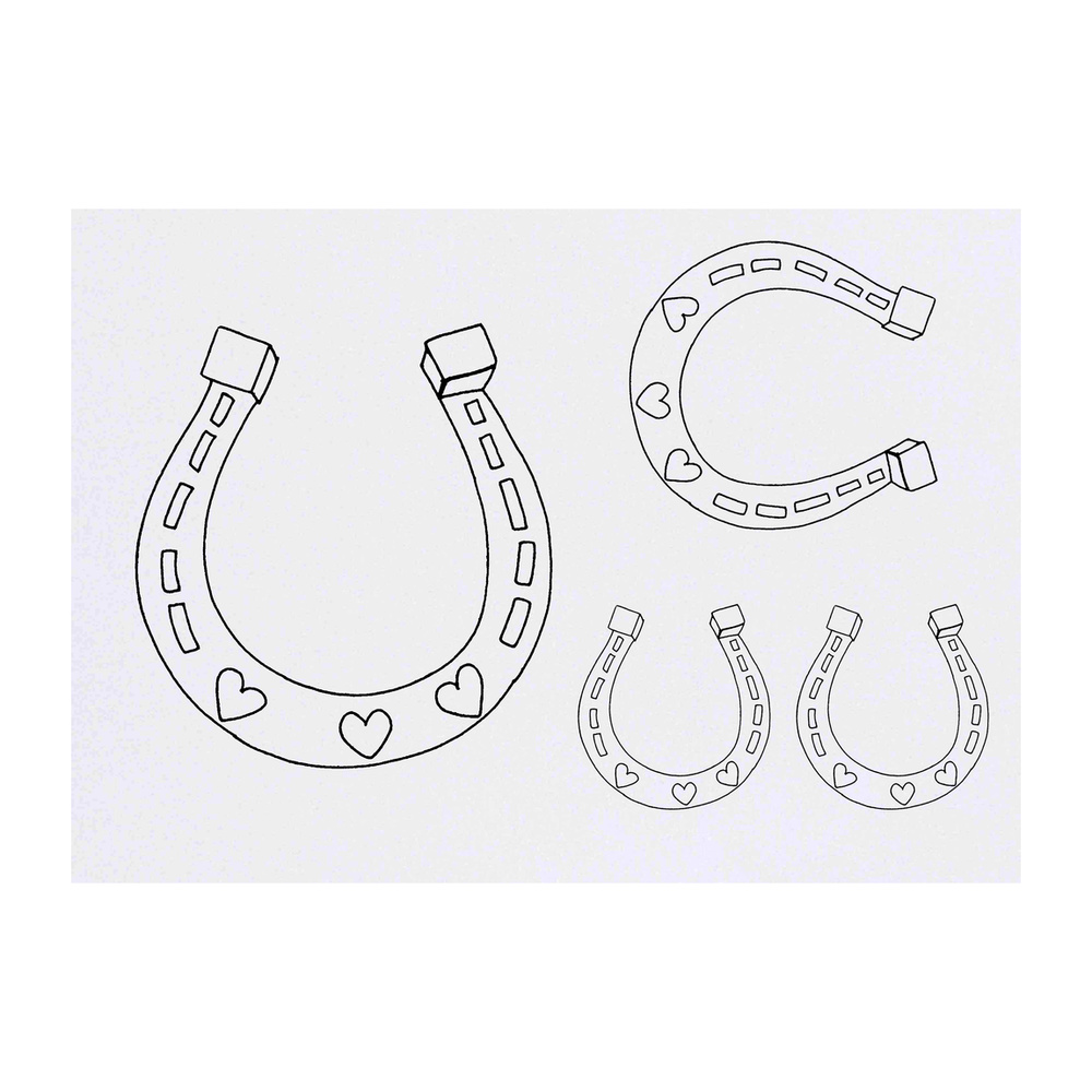 'Heart Horse Shoe' Temporary Tattoos - Water Resistant, Skin-Safe, Non-Toxic Transfers (TO023862)