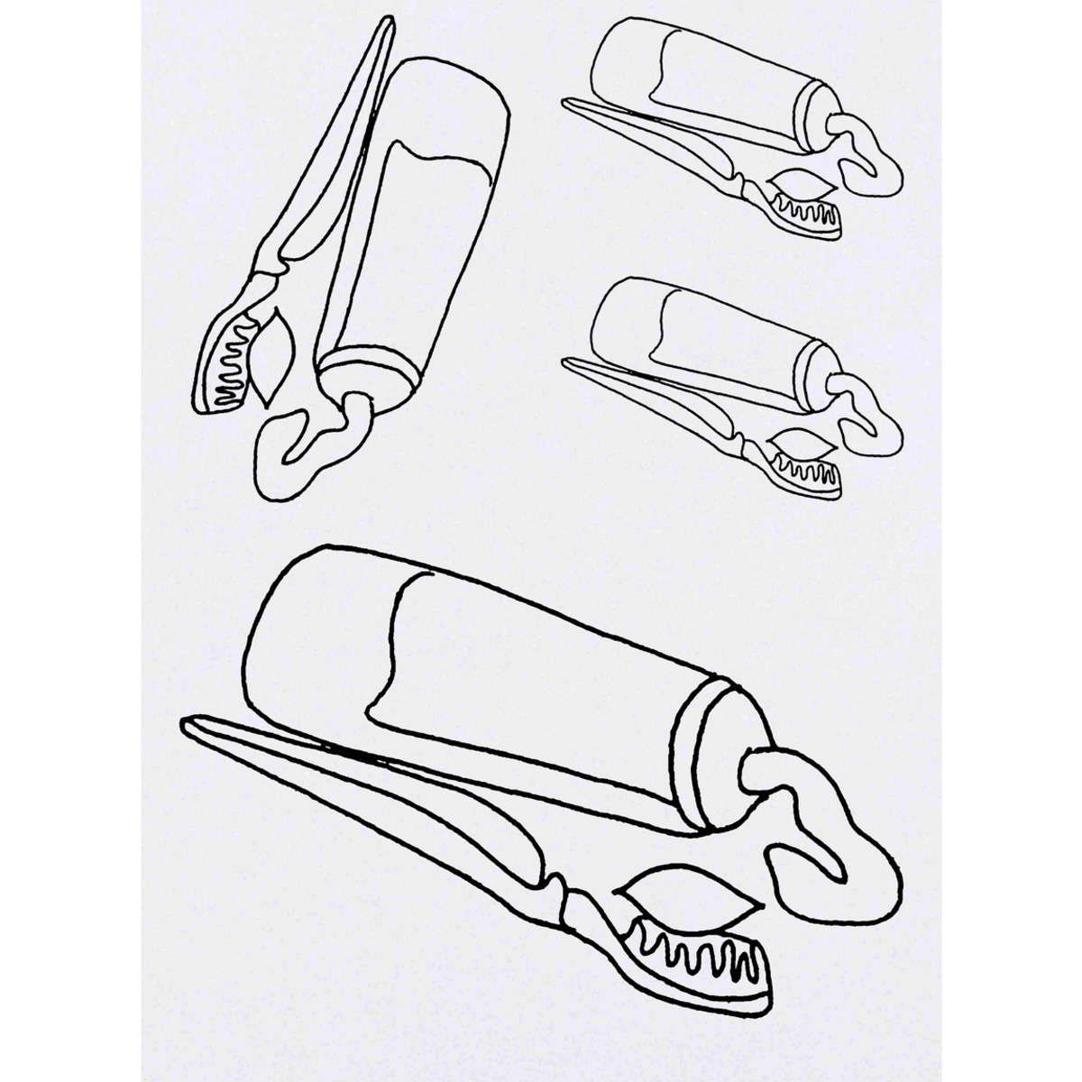 4 x 'Toothpaste & Toothbrush' Temporary Tattoos -  Water Resistant, Skin-Safe, Non-Toxic Transfers, Mixed Sizes (TO00015251)