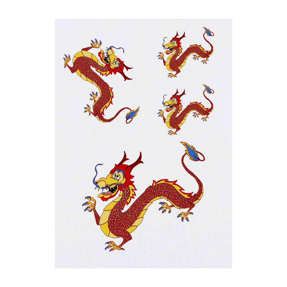 'Chinese Dragon' Temporary Tattoos - Water Resistant, Skin-Safe, Non-Toxic Transfers (TO024602)
