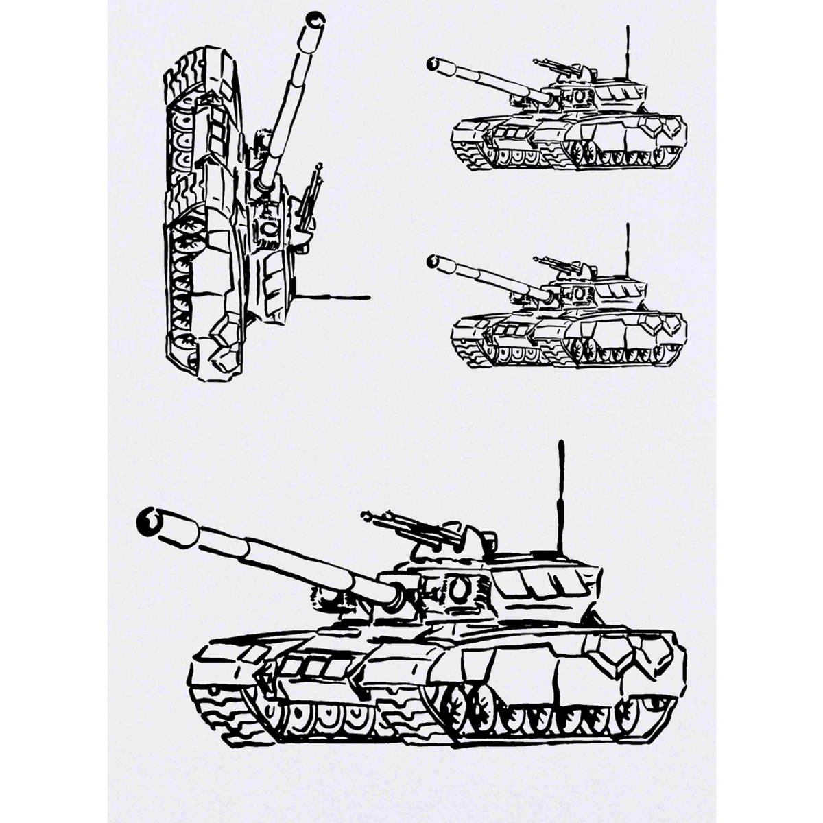 'Army Tank' Temporary Tattoos -  Water Resistant, Skin-Safe, Non-Toxic Transfers (TO025450)