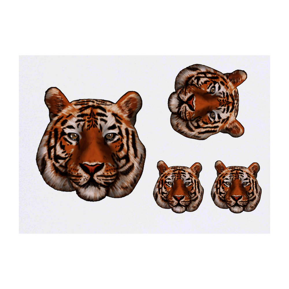 'Tiger Face' Temporary Tattoos - Water Resistant, Skin-Safe, Non-Toxic Transfers (TO026759)