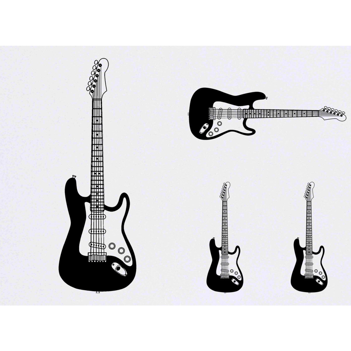 'Electric Guitar' Temporary Tattoos -  Water Resistant, Skin-Safe, Non-Toxic Transfers (TO027232)