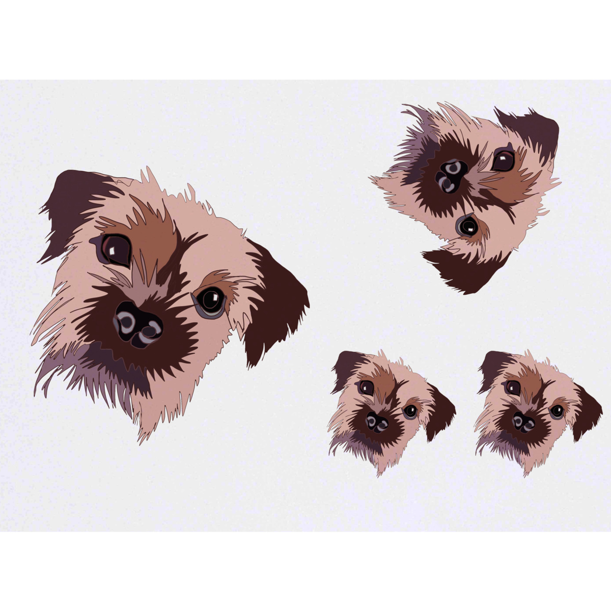 'Border Terrier' Temporary Tattoos -  Water Resistant, Skin-Safe, Non-Toxic Transfers (TO027390)
