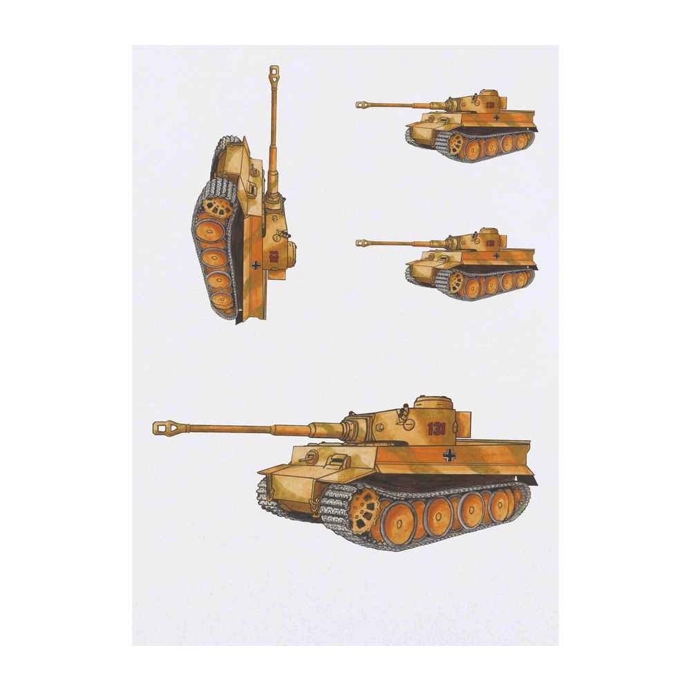 'Tiger Tank' Temporary Tattoos - Water Resistant, Skin-Safe, Non-Toxic Transfers (TO027435)