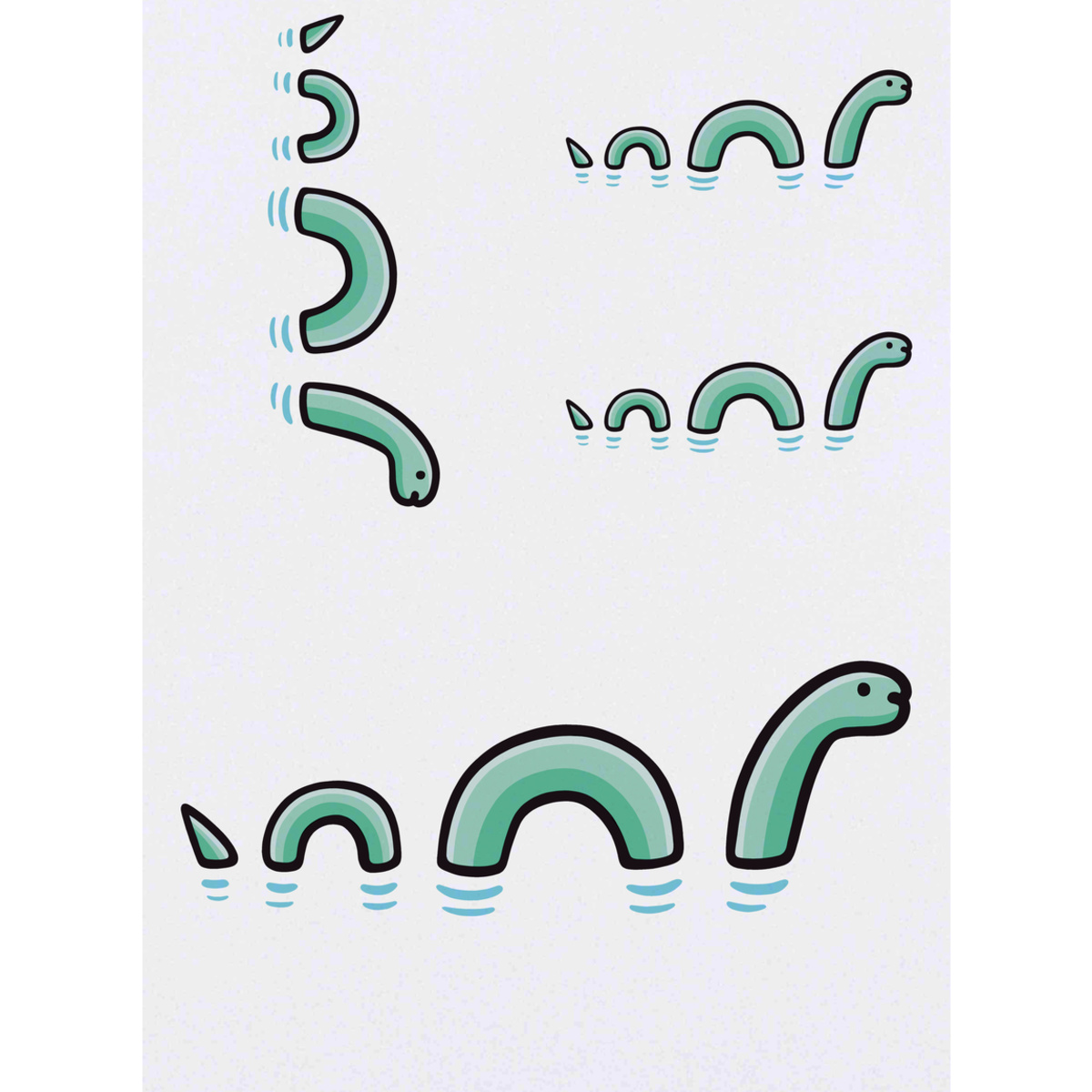 'Loch Ness Monster' Temporary Tattoo Transfers - Water Resistant Skin Safe Designs for Parties, Costumes and Gifts (TO027950)