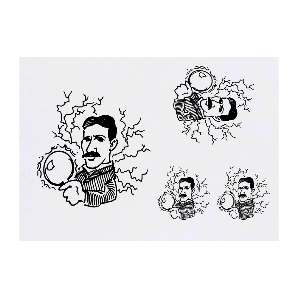 'Nikola Tesla' Temporary Tattoos - Water Resistant, Skin-Safe, Non-Toxic Transfers (TO028370)