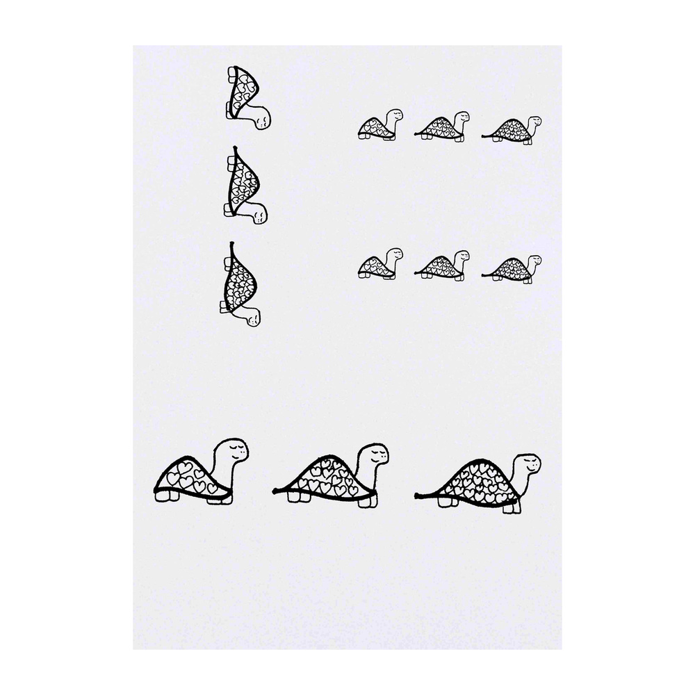'Heart Tortoises' Temporary Tattoos - Water Resistant, Skin-Safe, Non-Toxic Transfers (TO028396)