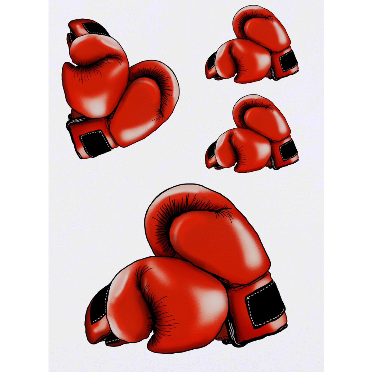 'Boxing Gloves' Temporary Tattoos -  Water Resistant, Skin-Safe, Non-Toxic Transfers (TO028806)