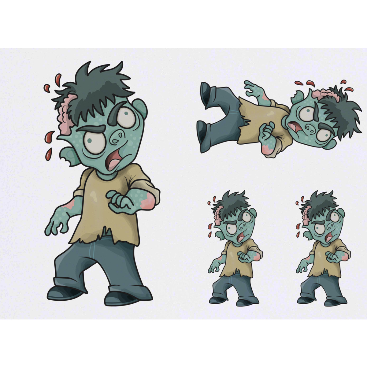 'Zombie Boy' Temporary Tattoos -  Water Resistant, Skin-Safe, Non-Toxic Transfers (TO029306)