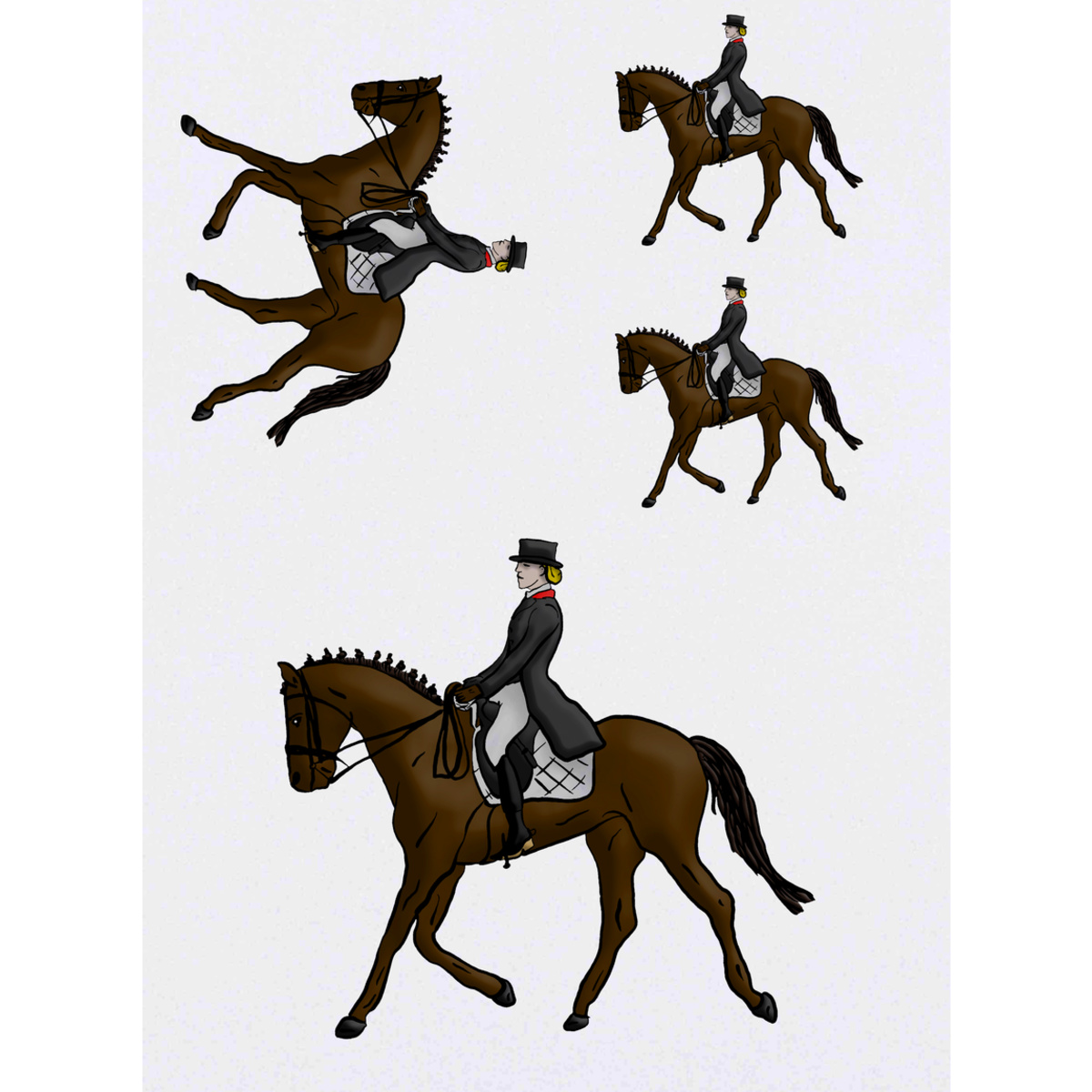 'Dressage Horse & Rider' Temporary Tattoos -  Water Resistant, Skin-Safe, Non-Toxic Transfers (TO029377)