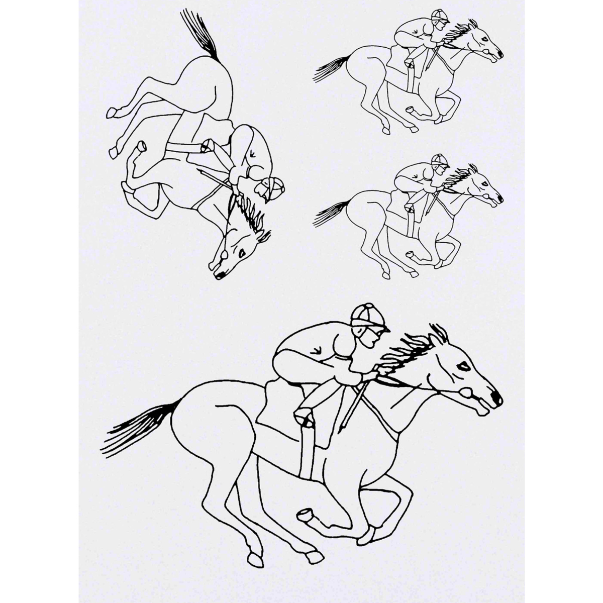 'Jockey Riding Horse' Temporary Tattoos -  Water Resistant, Skin-Safe, Non-Toxic Transfers (TO029529)
