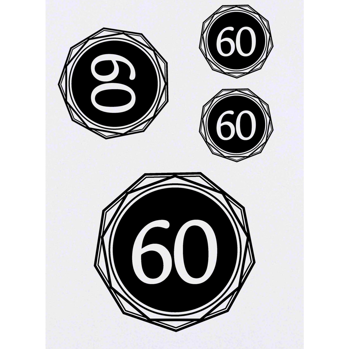 '60th Wedding Anniversary' Temporary Tattoos -  Water Resistant, Skin-Safe, Non-Toxic Transfers (TO029570)