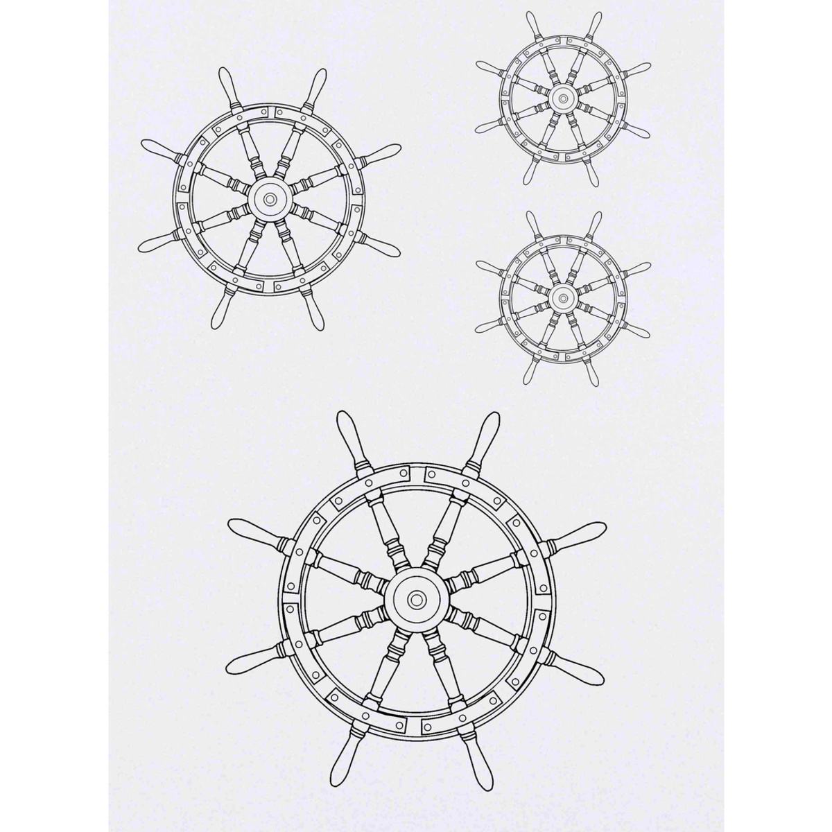 'Sailing Ship Steering Wheel' Temporary Tattoos -  Water Resistant, Skin-Safe, Non-Toxic Transfers (TO029768)