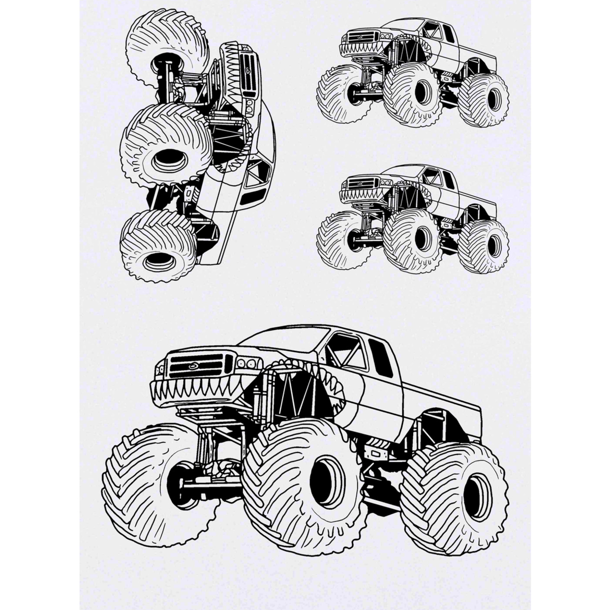 'Monster Truck' Temporary Tattoos -  Water Resistant, Skin-Safe, Non-Toxic Transfers (TO030022)