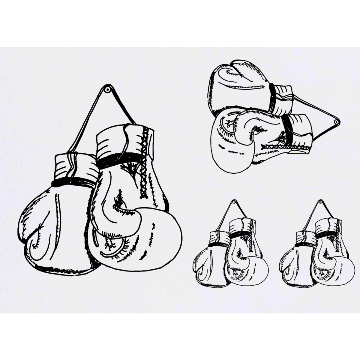 'Hanging Boxing Gloves' Temporary Tattoos -  Water Resistant, Skin-Safe, Non-Toxic Transfers (TO030140)