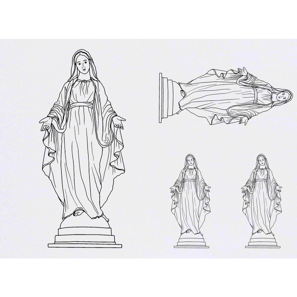 'Virgin Mary' Temporary Tattoos -  Water Resistant, Skin-Safe, Non-Toxic Transfers (TO030229)