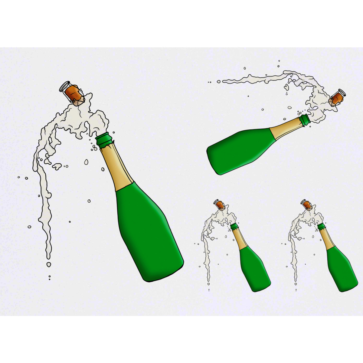 'Celebration Champagne' Temporary Tattoos -  Water Resistant, Skin-Safe, Non-Toxic Transfers (TO032248)