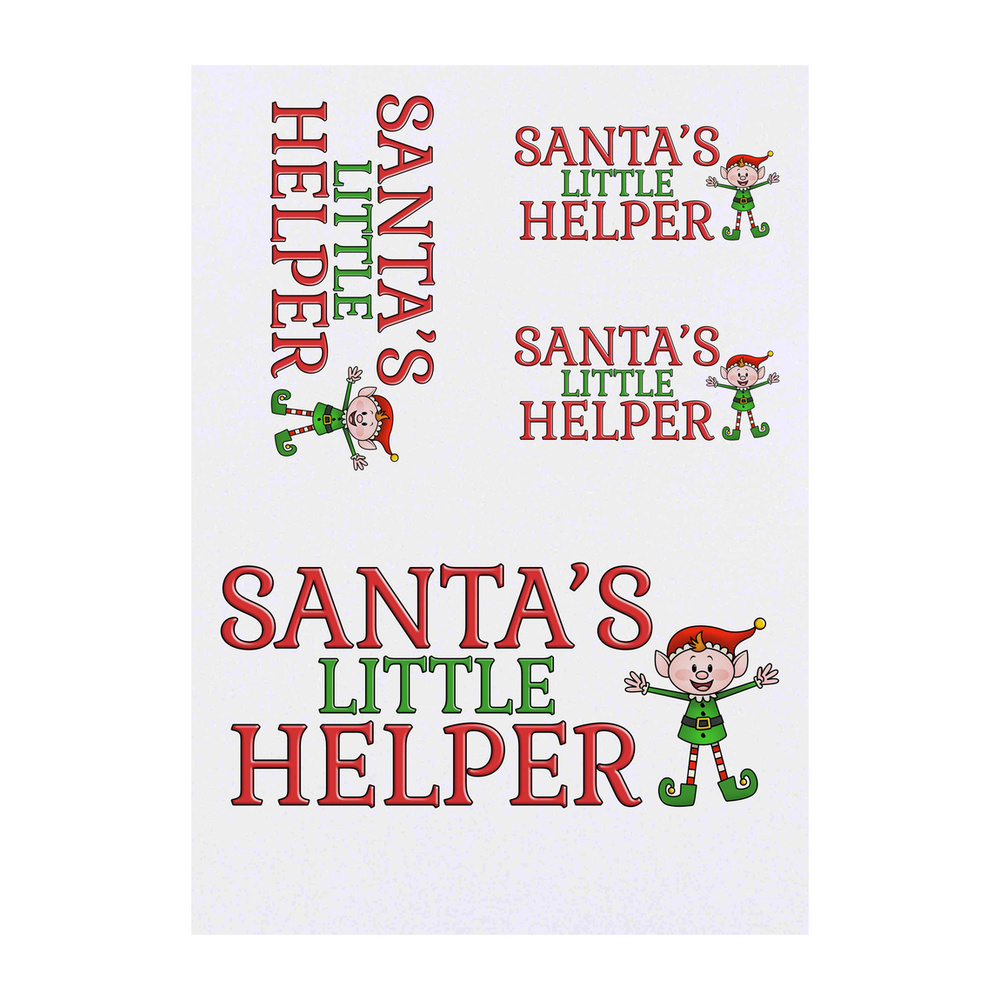 'Santa's Little Helper' Temporary Tattoos - Water Resistant, Skin-Safe, Non-Toxic Transfers (TO032731)