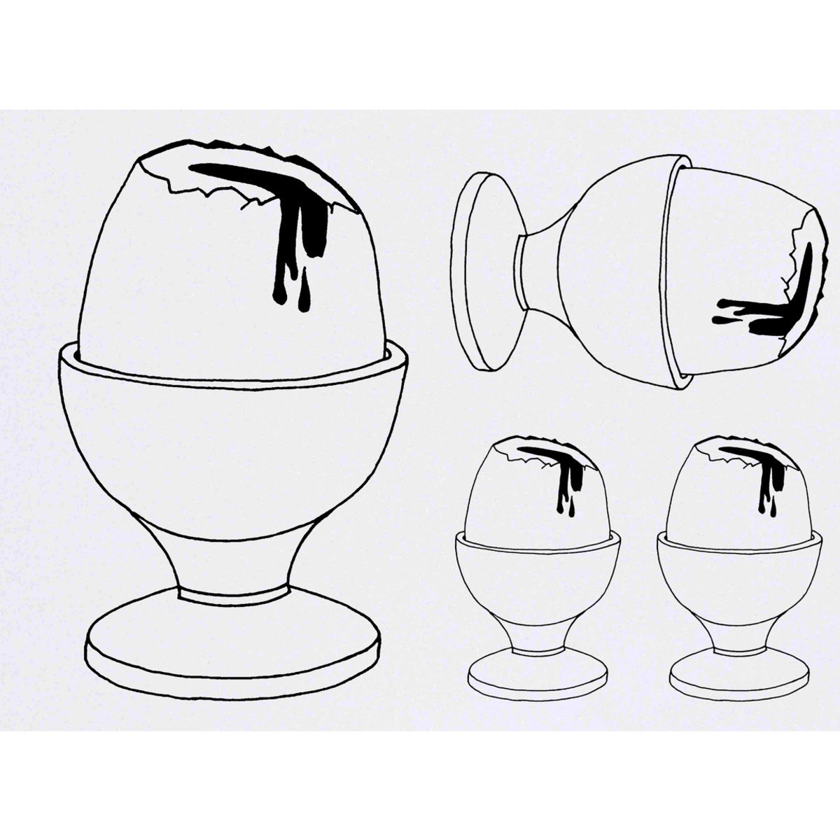 'Runny Egg' Temporary Tattoos -  Water Resistant, Skin-Safe, Non-Toxic Transfers (TO034594)