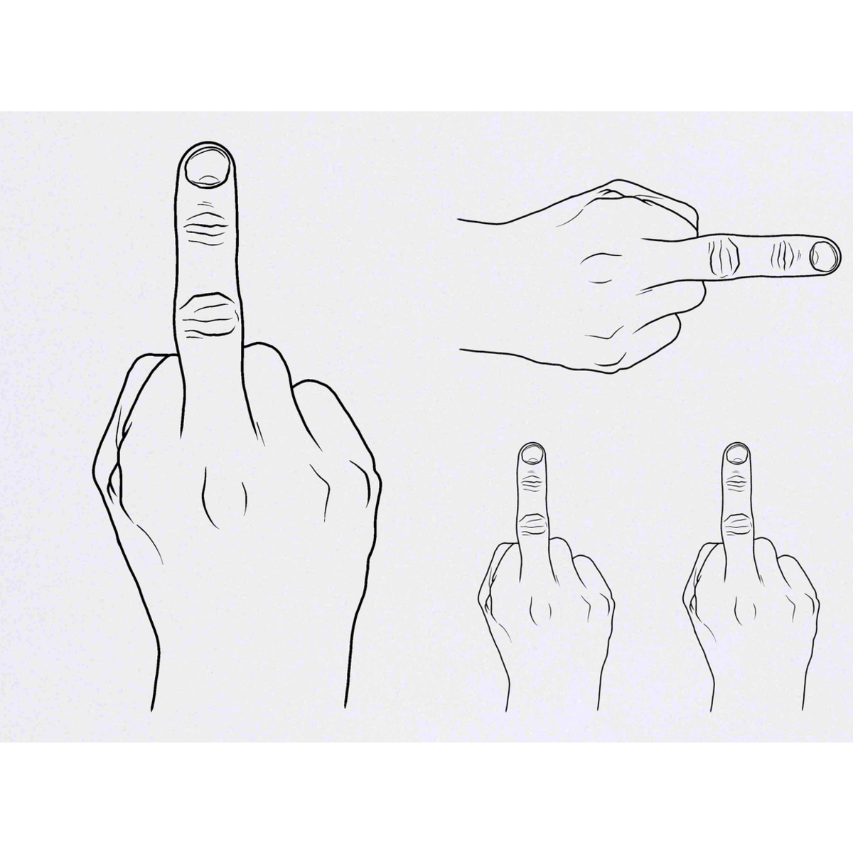 'Middle Finger' Temporary Tattoos -  Water Resistant, Skin-Safe, Non-Toxic Transfers (TO035470)