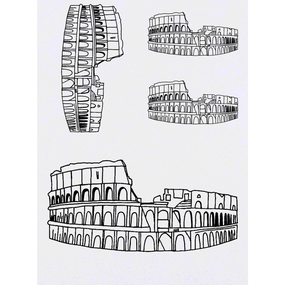 'Colosseum' Temporary Tattoos -  Water Resistant, Skin-Safe, Non-Toxic Transfers (TO035865)
