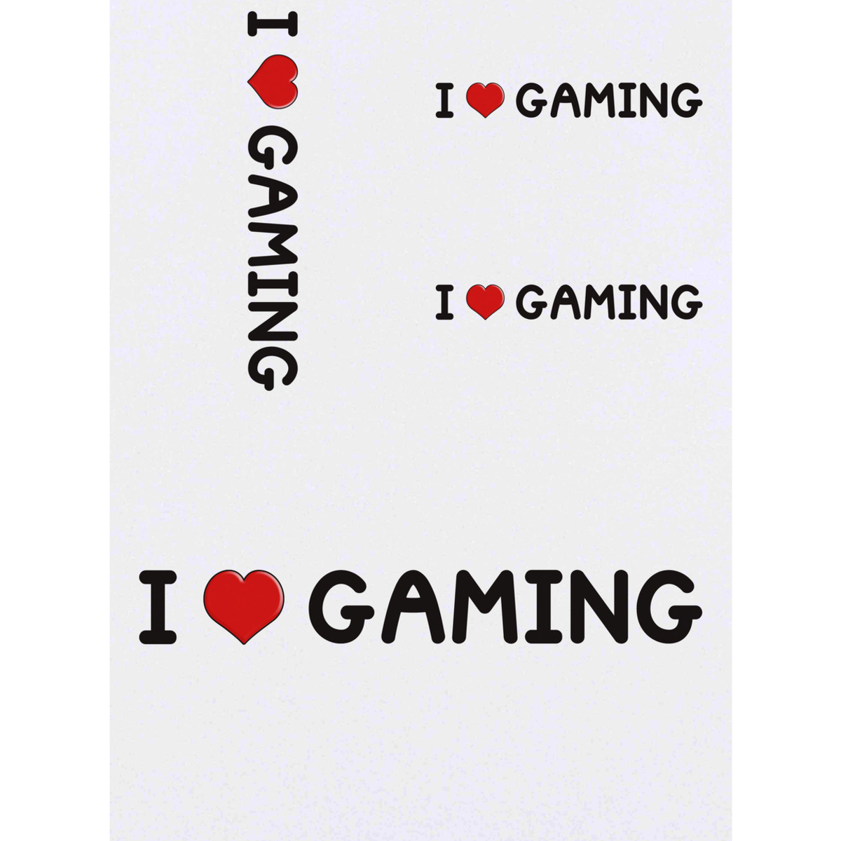 'I Love Gaming' Temporary Tattoos -  Water Resistant, Skin-Safe, Non-Toxic Transfers (TO032431)