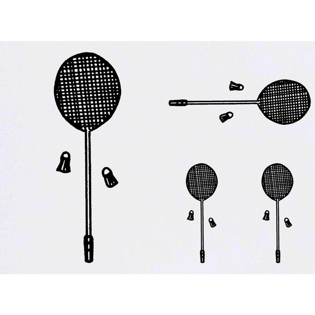 'Badminton Racket' Temporary Tattoos -  Water Resistant, Skin-Safe, Non-Toxic Transfers (TO036752)