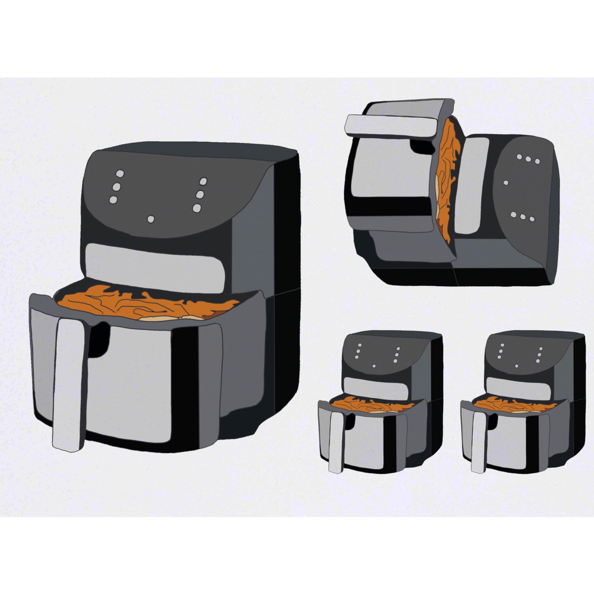 'Air Fryer' Temporary Tattoo Transfers - Water Resistant Skin Safe Designs for Parties, Costumes and Gifts (TO037076)