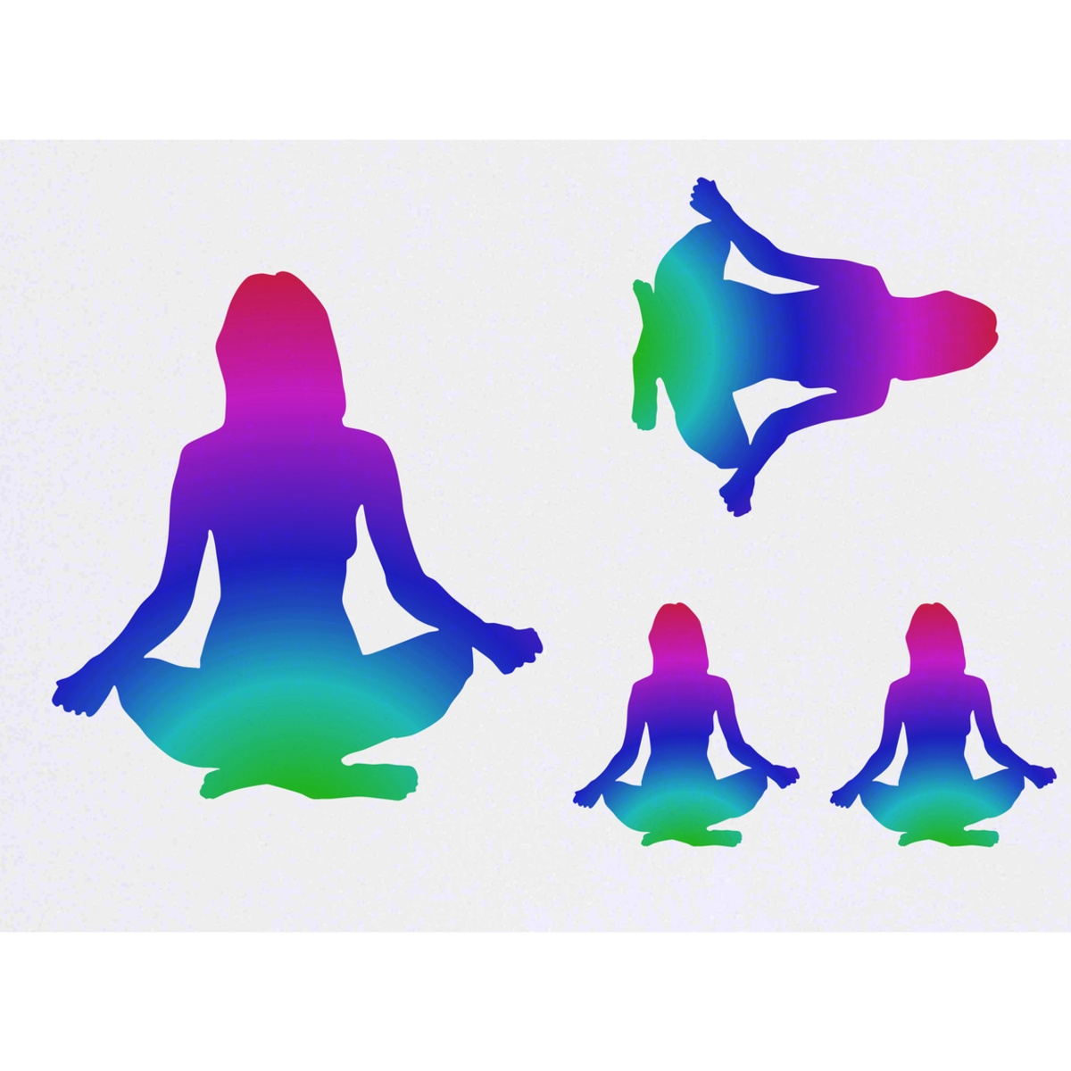 'Colourful Yoga Woman' Temporary Tattoos -  Water Resistant, Skin-Safe, Non-Toxic Transfers (TO037441)