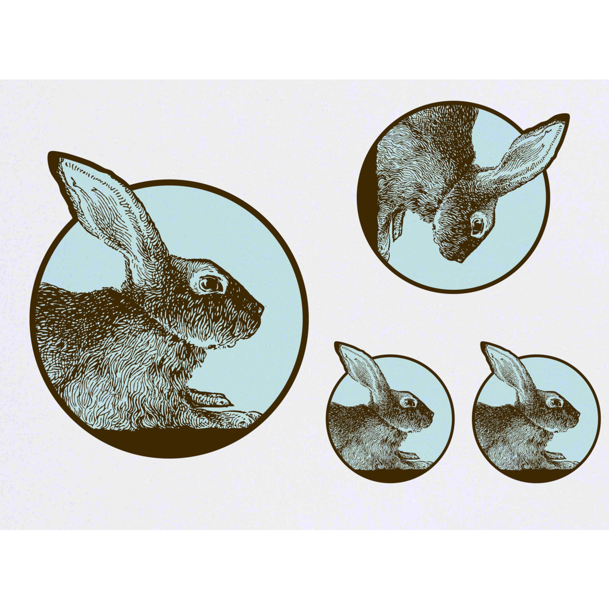 'Rabbit Motif' Temporary Tattoos -  Water Resistant, Skin-Safe, Non-Toxic Transfers (TO037610)
