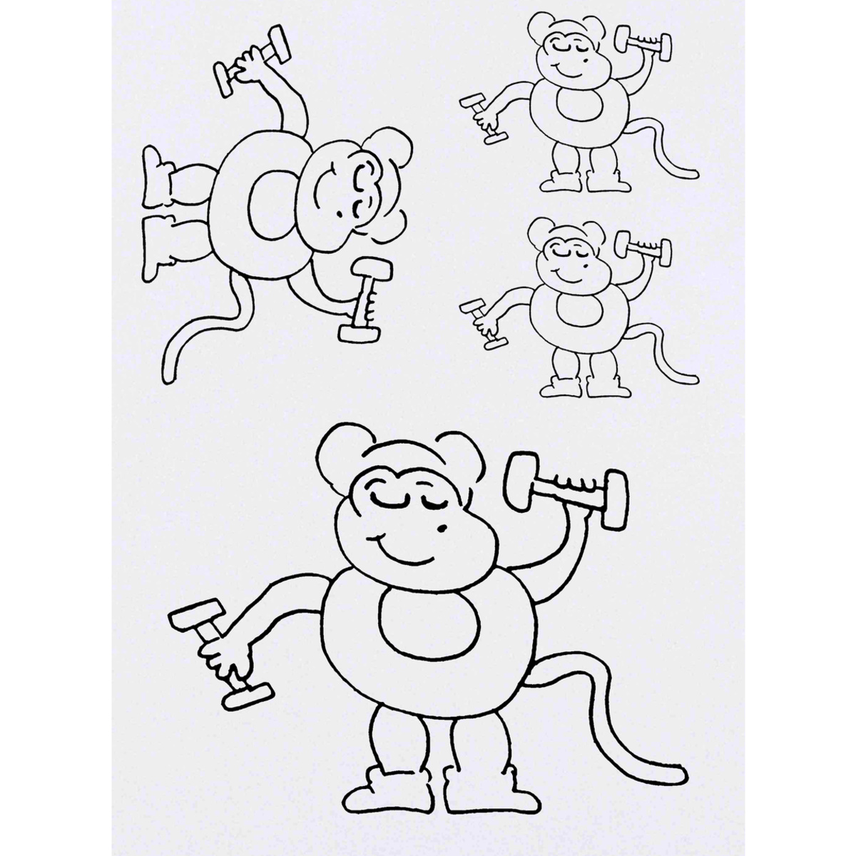 'Gym Monkey' Temporary Tattoos -  Water Resistant, Skin-Safe, Non-Toxic Transfers (TO037987)