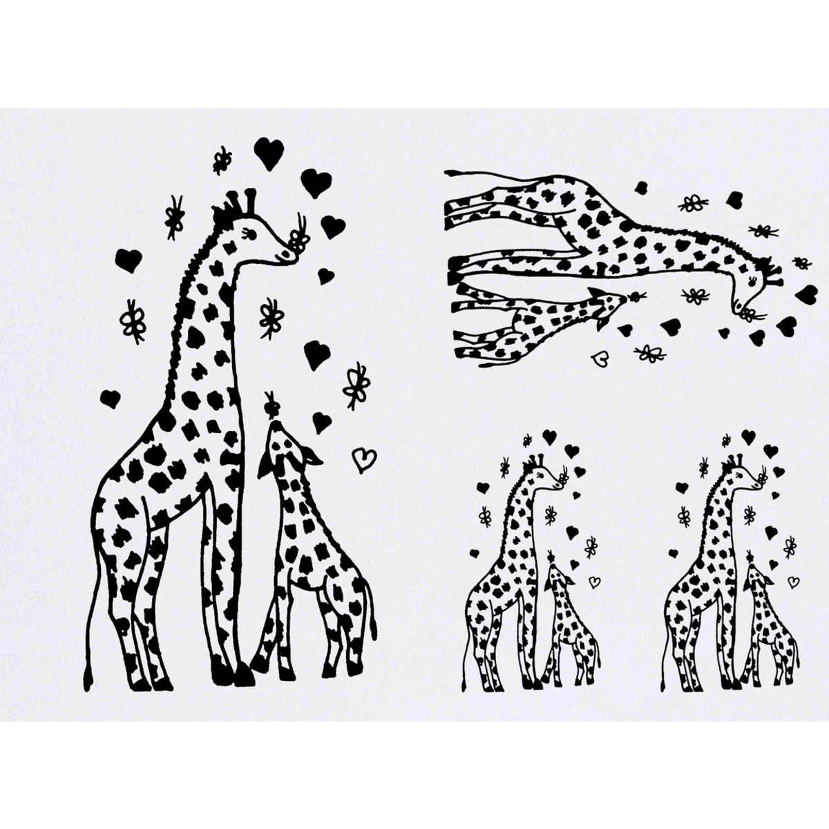 'Giraffe Mother & Calf' Temporary Tattoos -  Water Resistant, Skin-Safe, Non-Toxic Transfers (TO038023)