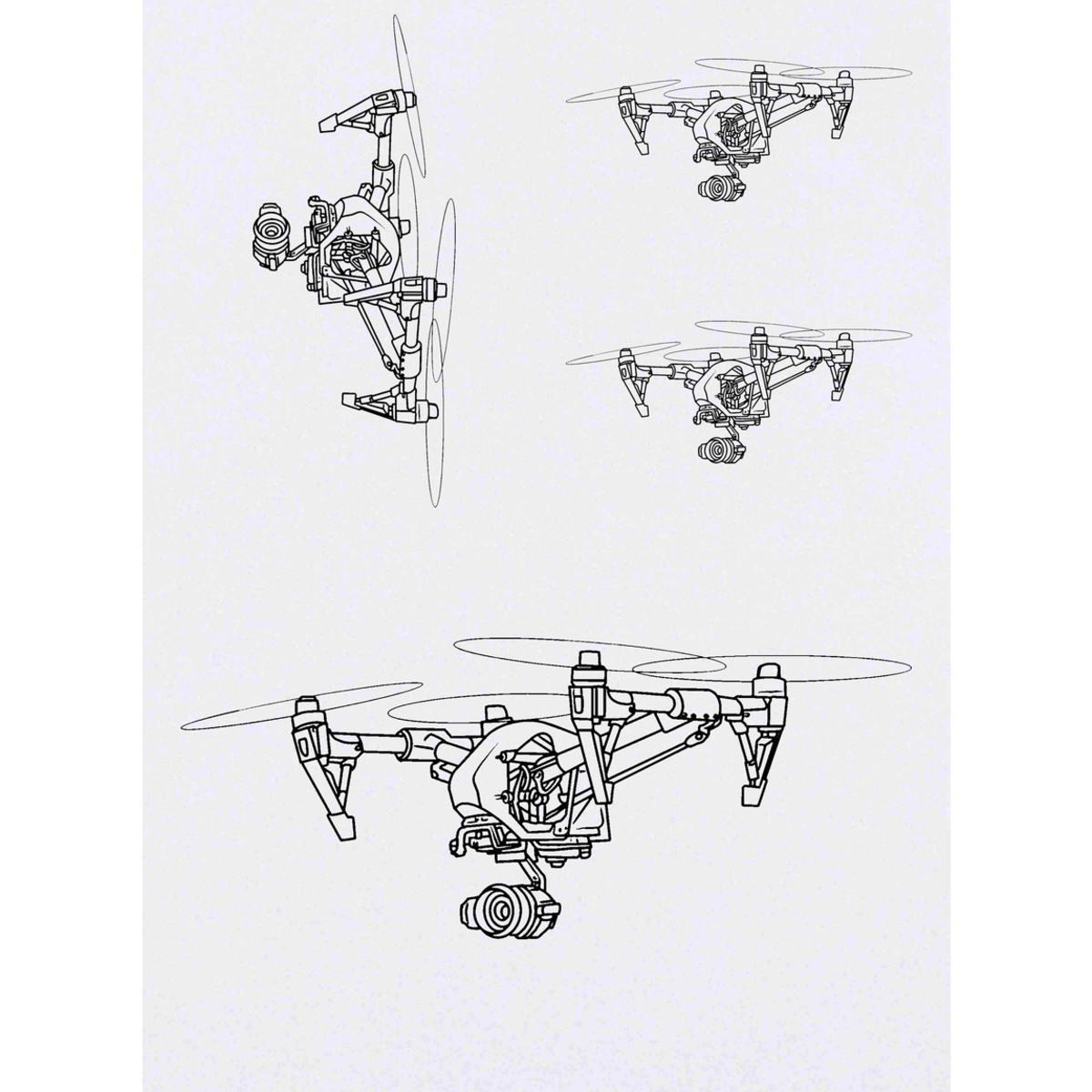 'Drone With Camera' Temporary Tattoos -  Water Resistant, Skin-Safe, Non-Toxic Transfers (TO038320)