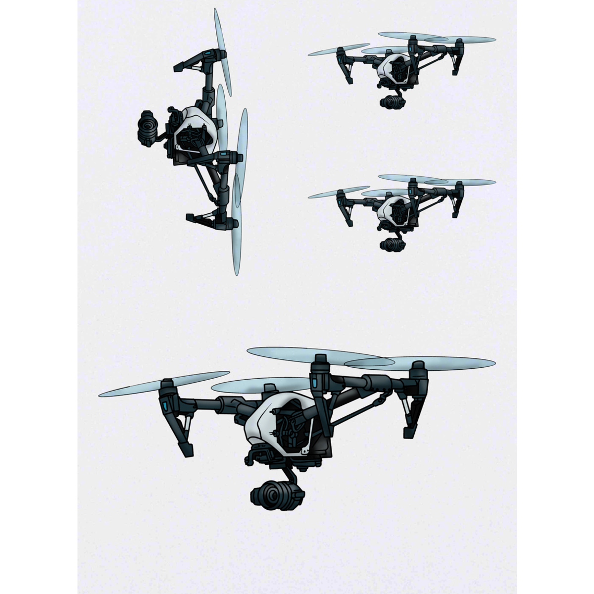 'Camera Drone' Temporary Tattoos -  Water Resistant, Skin-Safe, Non-Toxic Transfers (TO038509)