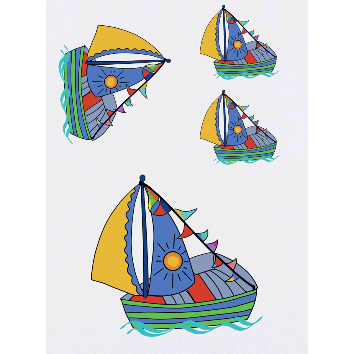 'Toy Sailing Boat' Temporary Tattoos -  Water Resistant, Skin-Safe, Non-Toxic Transfers (TO038650)